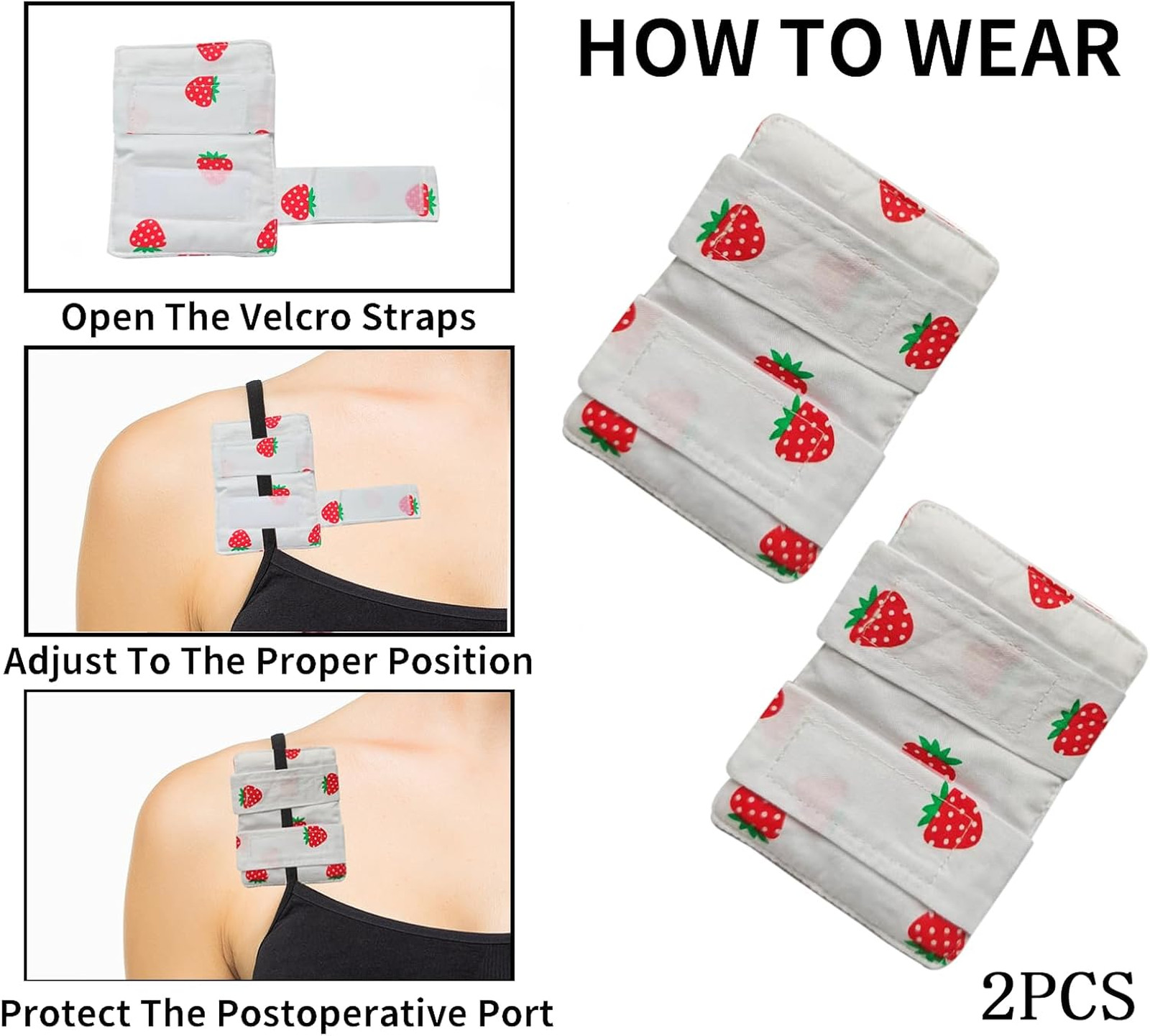 Bra Strap Pad Protector for Chest Port, Post-Surgery Pacemaker Pillow for Breast