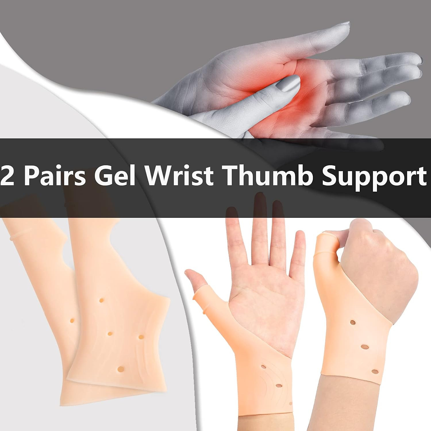 Gel Wrist Thumb Support Braces,Unisex Wrist Hand Thumb Gloves,Soft Waterproof…