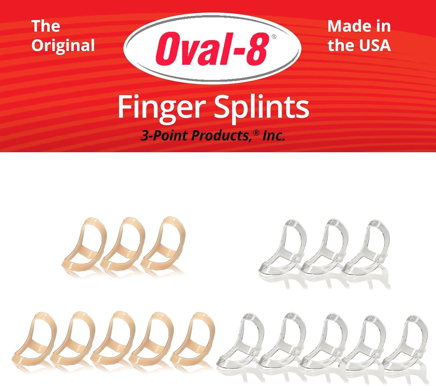 Oval-8 Finger Splint Pack – Sizes 4, 5, 6`