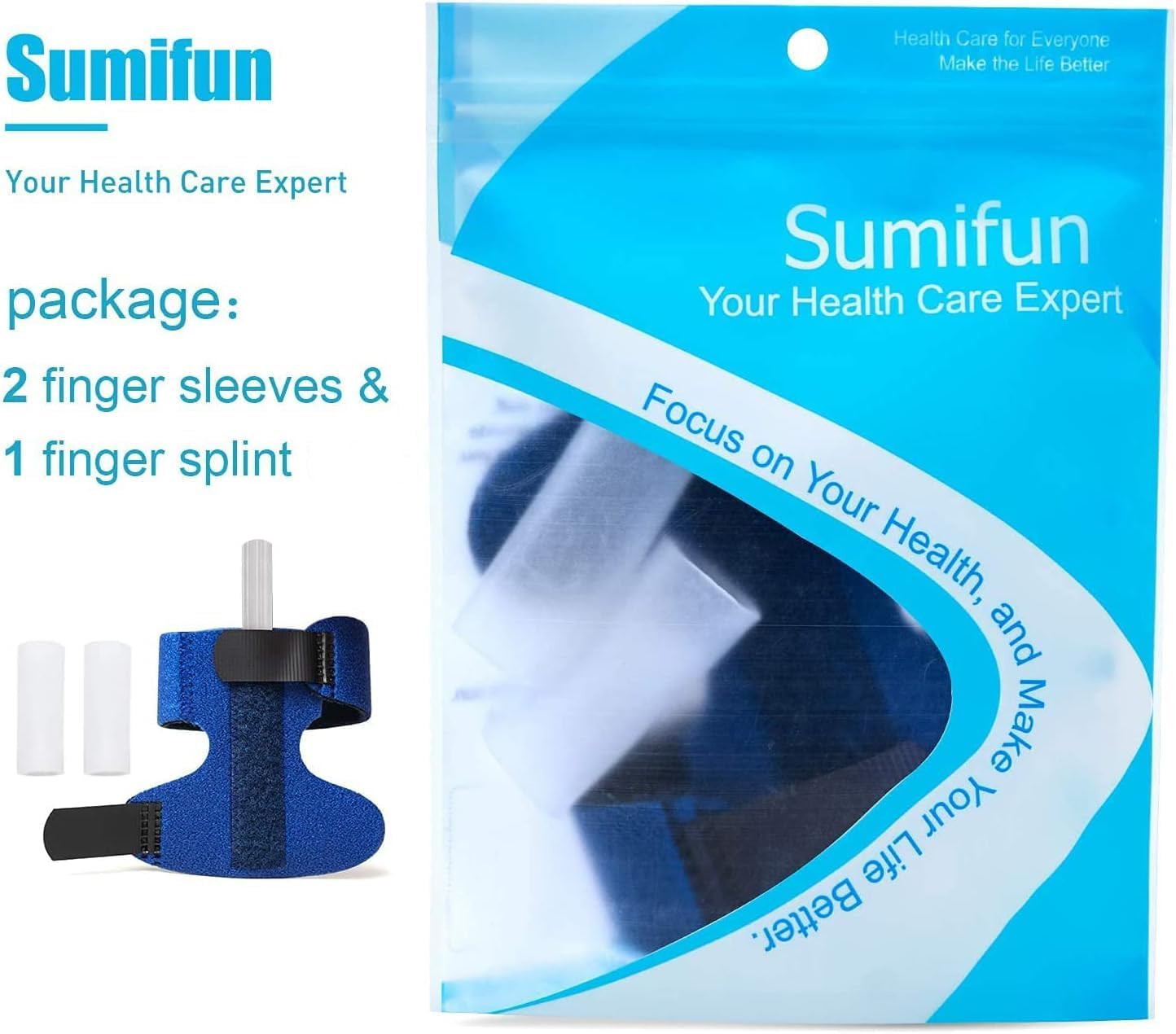 Sumifun Finger Brace, Trigger Finger Splint for Index Middle Ring Pinky Finger A