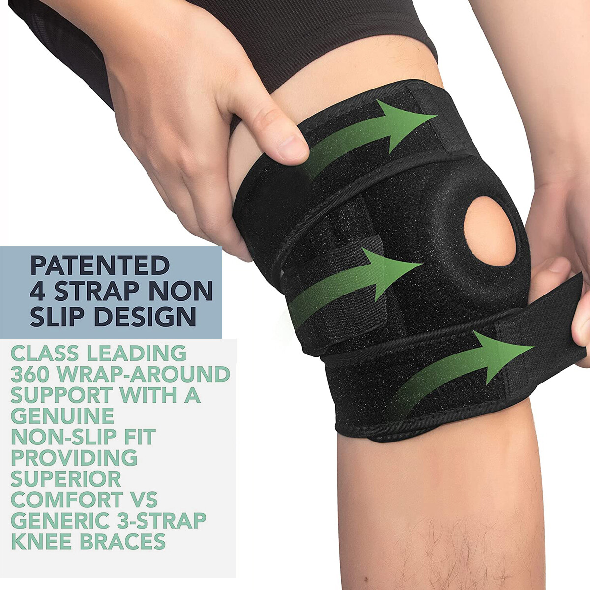 Compression Knee Brace Patella Support Meniscus Sport Joint Pain Arthritis Wraps
