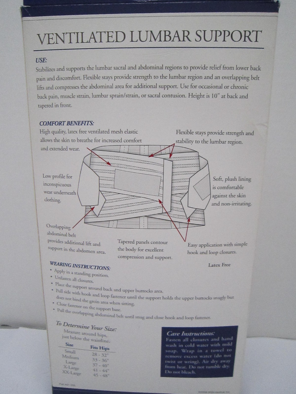 FLA Ventilated Back Support 2XL White