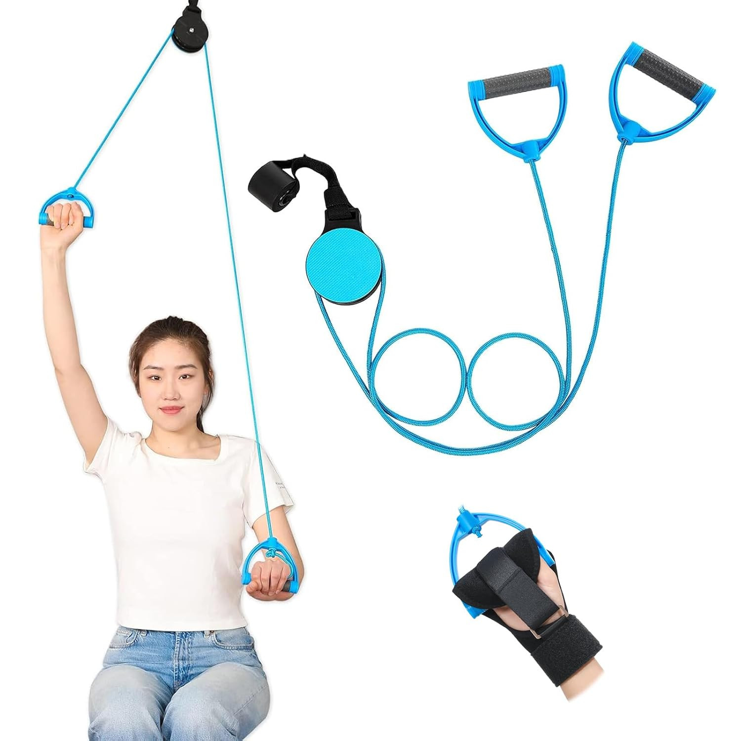 Shoulder Pulley for Physical Therapy,Over the Door Arm Exercise Pulley | Rehab