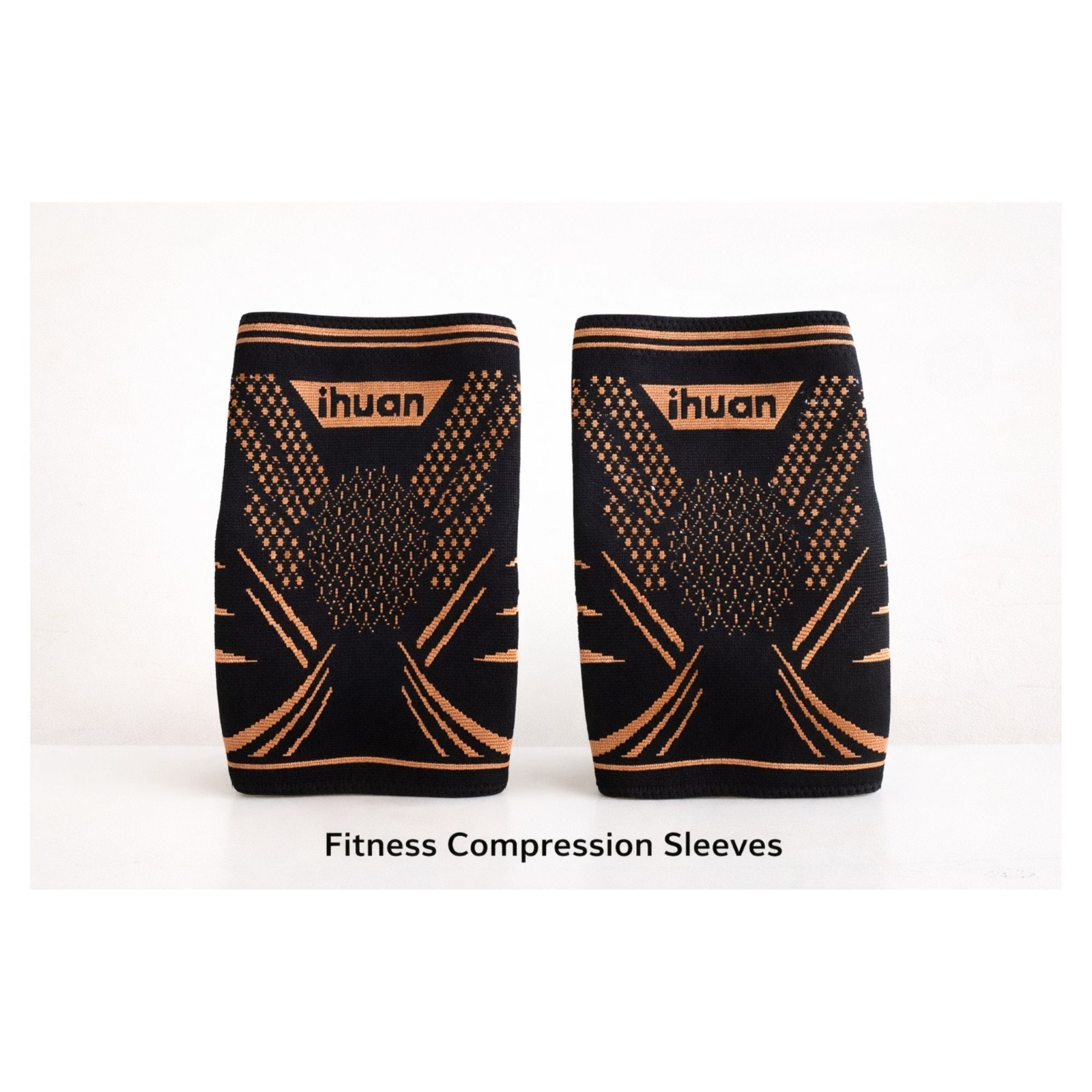 Knee Compression Sleeve Support Brace Pain Relief Running Gym Fitness (2-Pack)