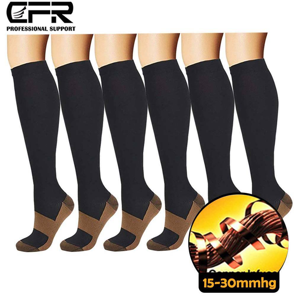 Copper Compression Socks 15-20mmHg Best for Men Women Running Athletic Medical *
