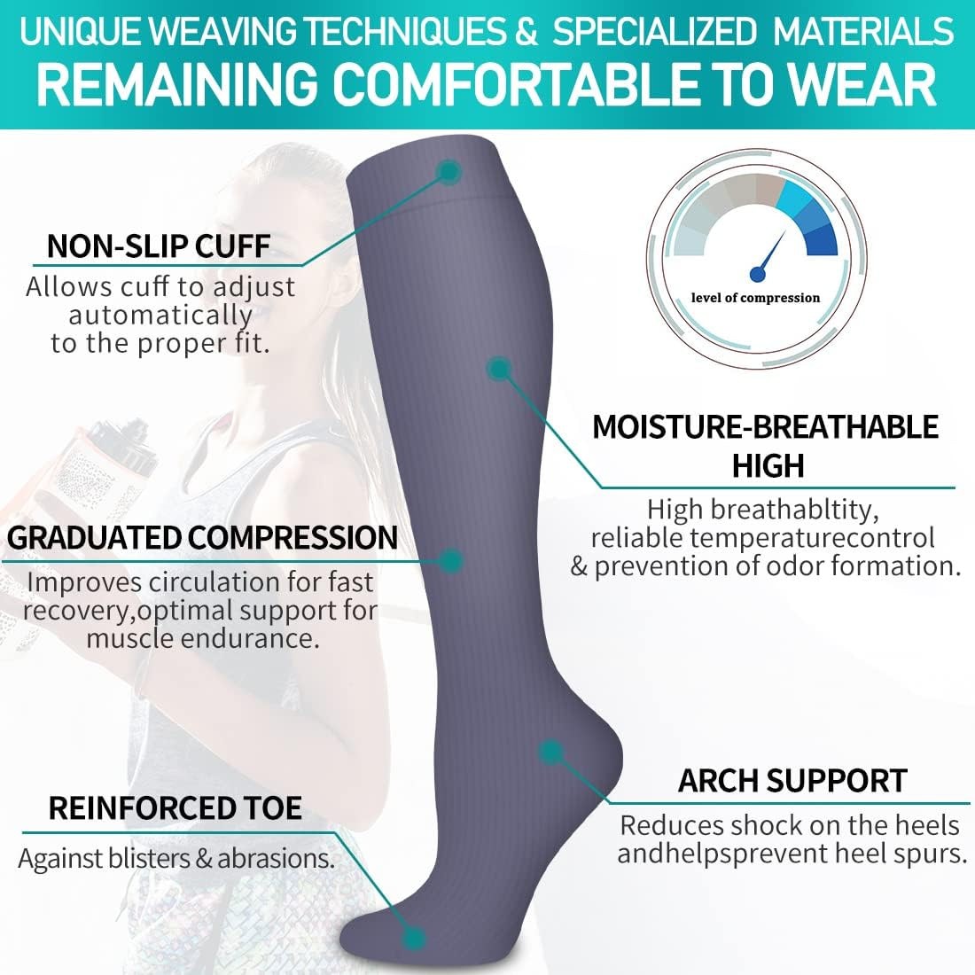 COOLOVER Copper Compression Socks for Women and Men(6 Pairs)-Best Support for…