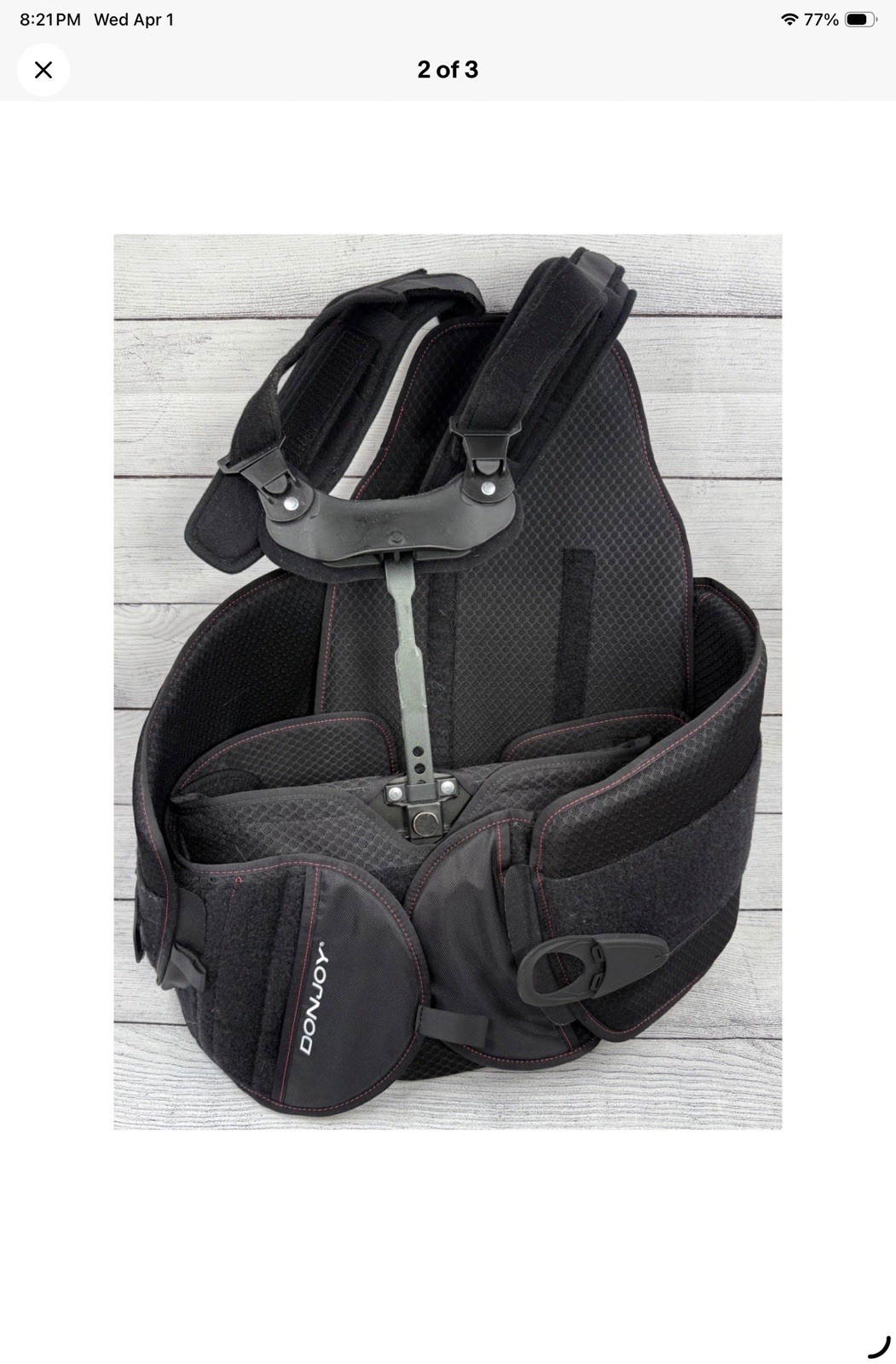 DonJoy Back Brace II TLSO Size Large/XL Black with Shoulder Straps Thoracic Aid