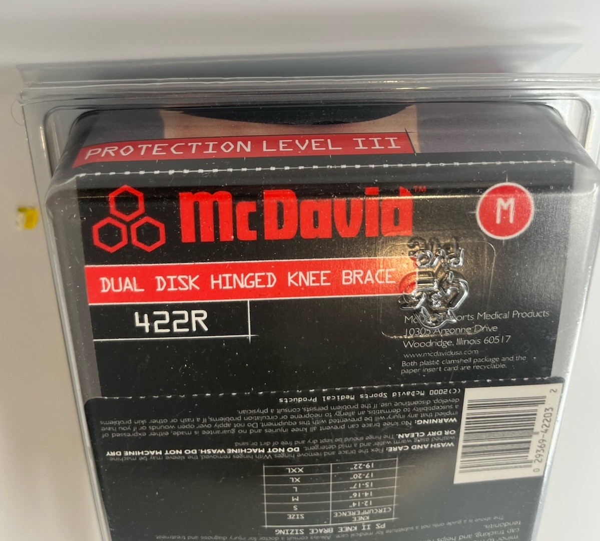 McDavid 422R Hinged Knee Support, Knee Brace Protection Level lII Medium New￼