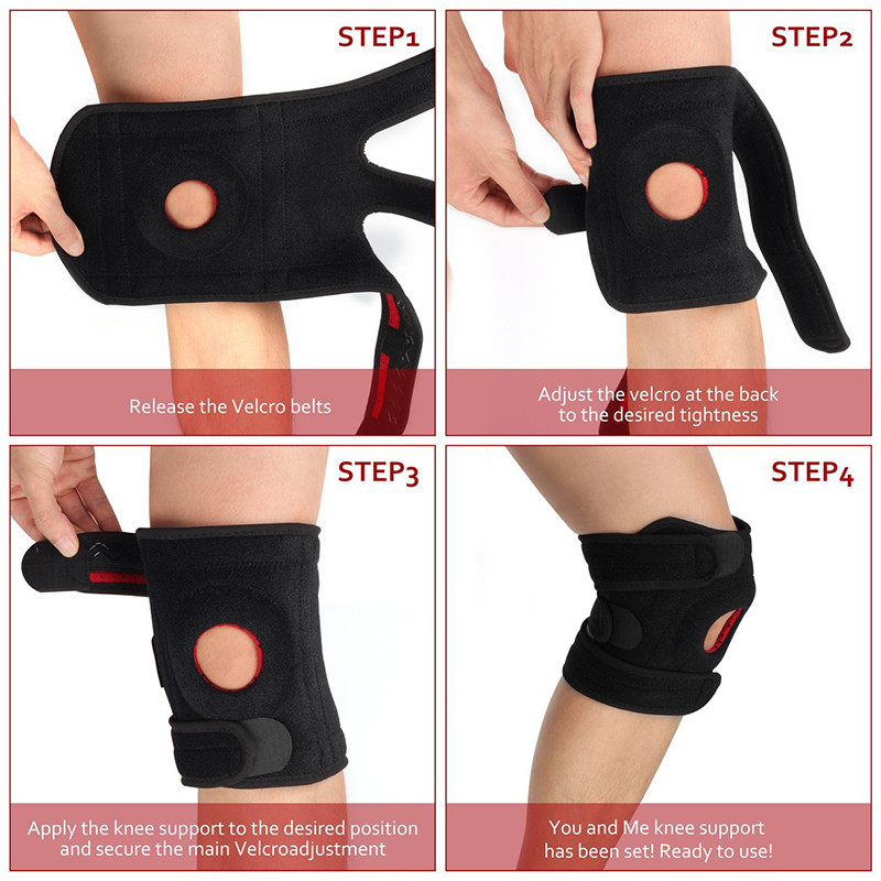 Adjustable Knee Support Brace Guard Arthritis Stabilizer Strap Wrap Open Patella