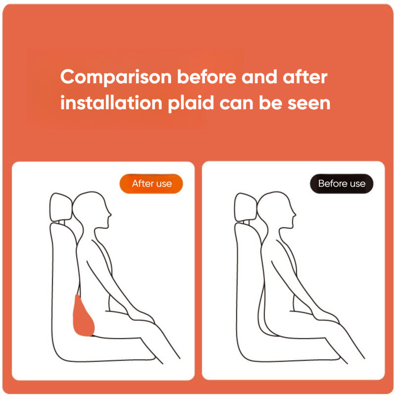 Car Lumbar Support Memory Foam Cushion Back Pillow Waist Tailbone 39x17cm/15×7″