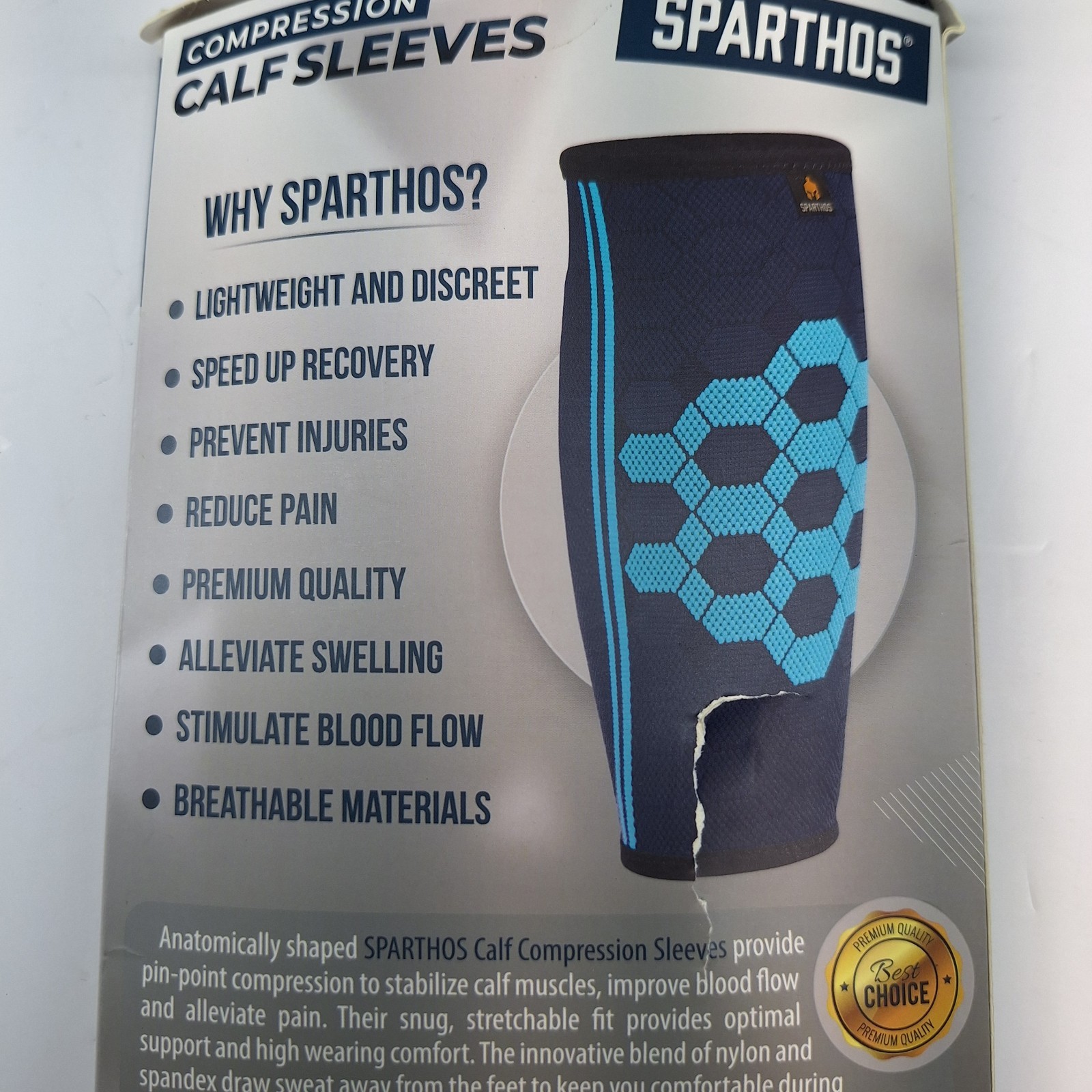 Calf Leg Compression Sleeves by Sparthos Shin Splint Calf Pain Relief – Medium