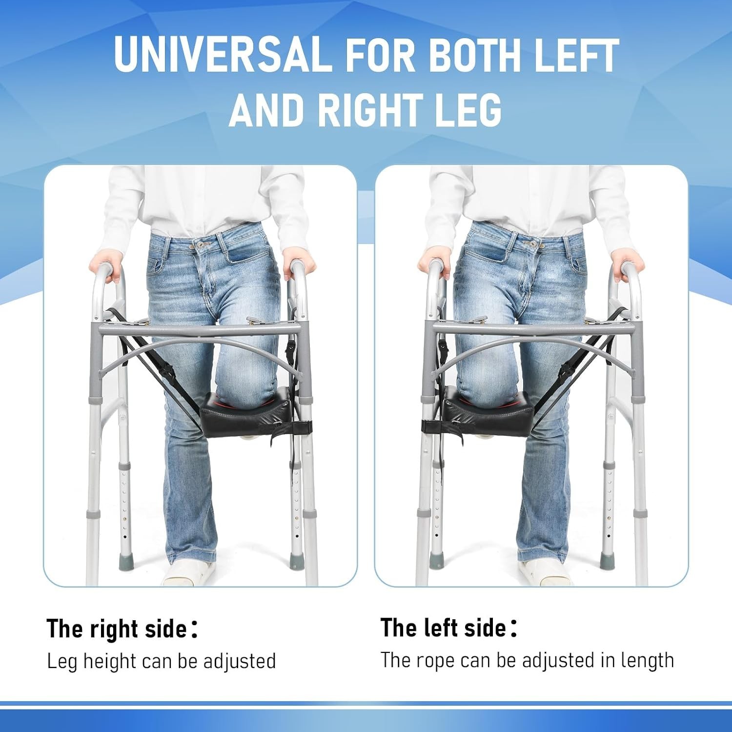 New Knee Sling for Walker Adjustable Cushioned Knee Support for Non Weight Beari