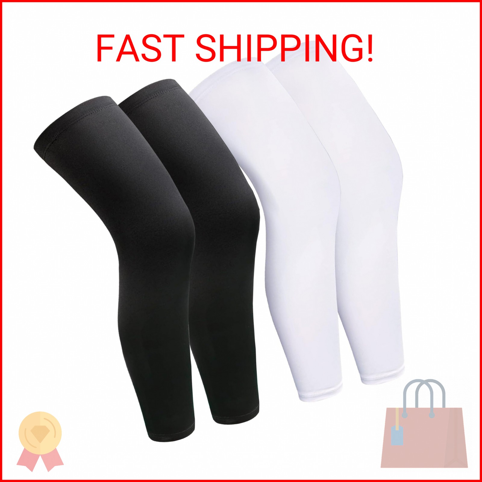 smilixin 2 Pairs Leg Sleeves,Full Leg Compression Sleeve for Men Women,Long Knee