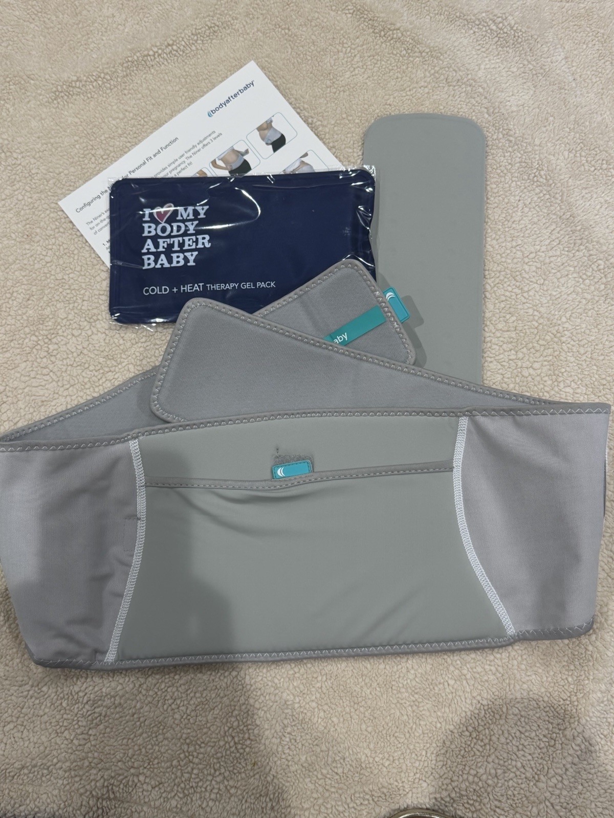 bodyafterbaby niner Pregnancy Support Belt M Gray Heat/Cold Adjustable