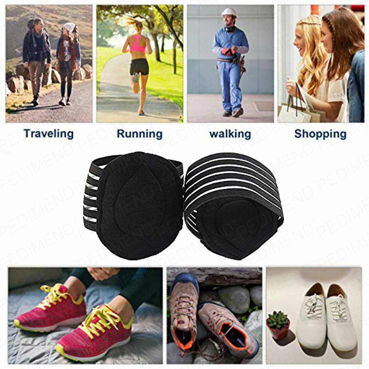 Pedimend Extra Thick Cushioned Compression Arch Support for Flat Feet (4PC) – UK