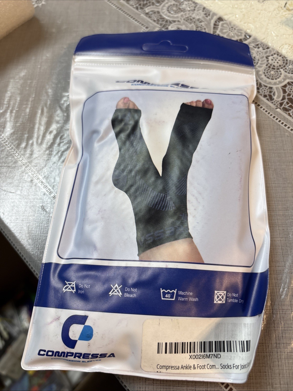 COMPRESSA Foot Ankle Compression Foot Socks Sleeve Unisex One Size Fits All New