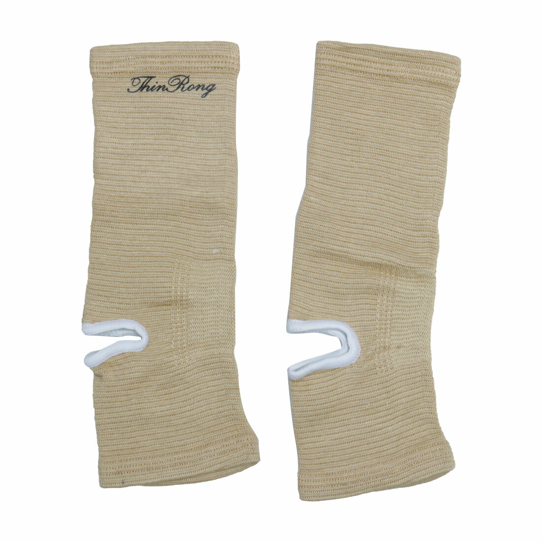 Unisex Sports Brace Ankle Stretchy Compression Support Sleeve Light Brown 2pcs