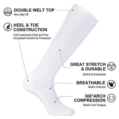 2/3 Pack Baseball Soccer Softball Socks for Kids Youth Medium White (2 Pack)