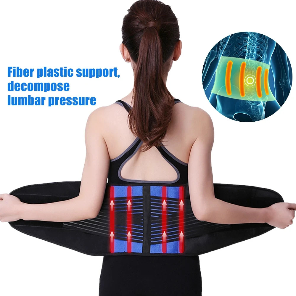 Lower Back Support Brace Lumbar Waist Belt Double Pull Breathable Belt Men Women