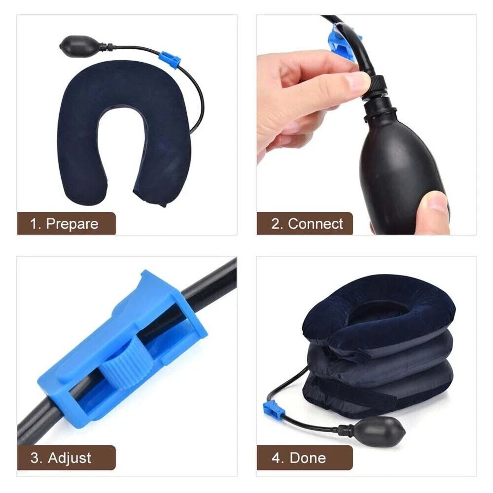 Inflatable Cervical Neck Traction Device Collar Brace Support Pain Relief