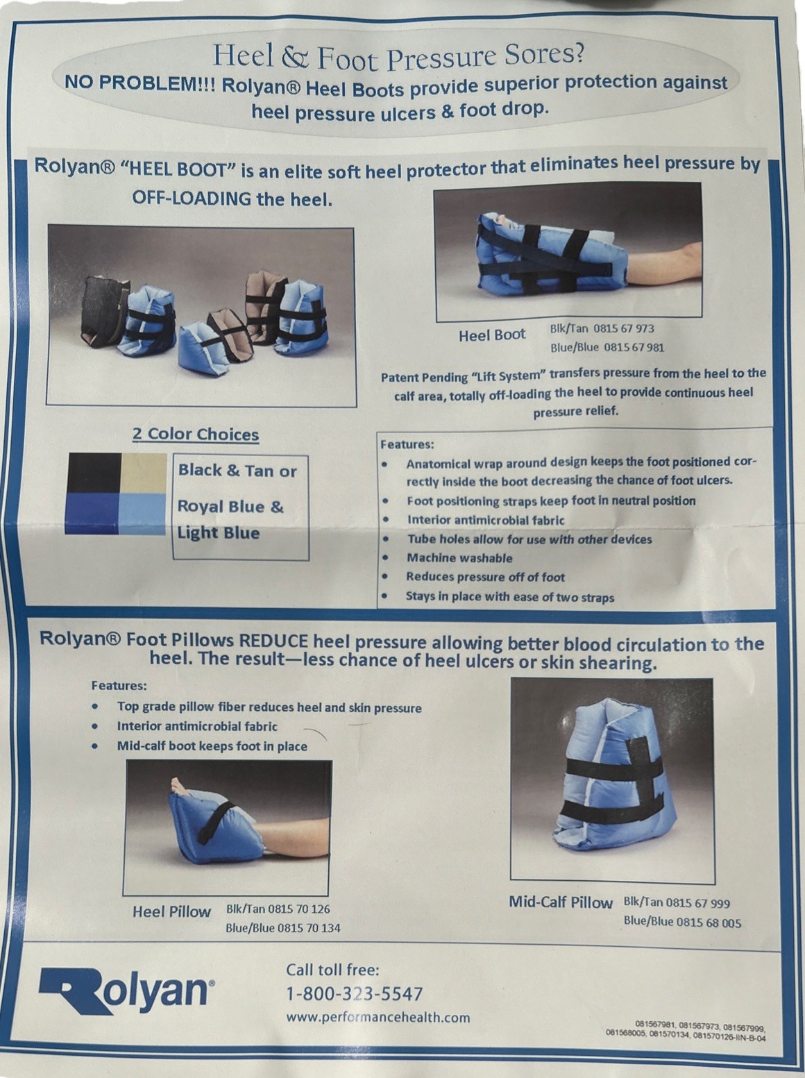 Standard Heel Protector Boots Pillows Prevent Pressure Ulcers & Foot Drop New