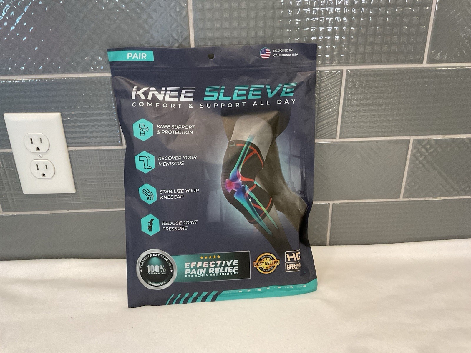 Modvel 2-Pack Compression Knee Brace Men Women Running Orange XXL