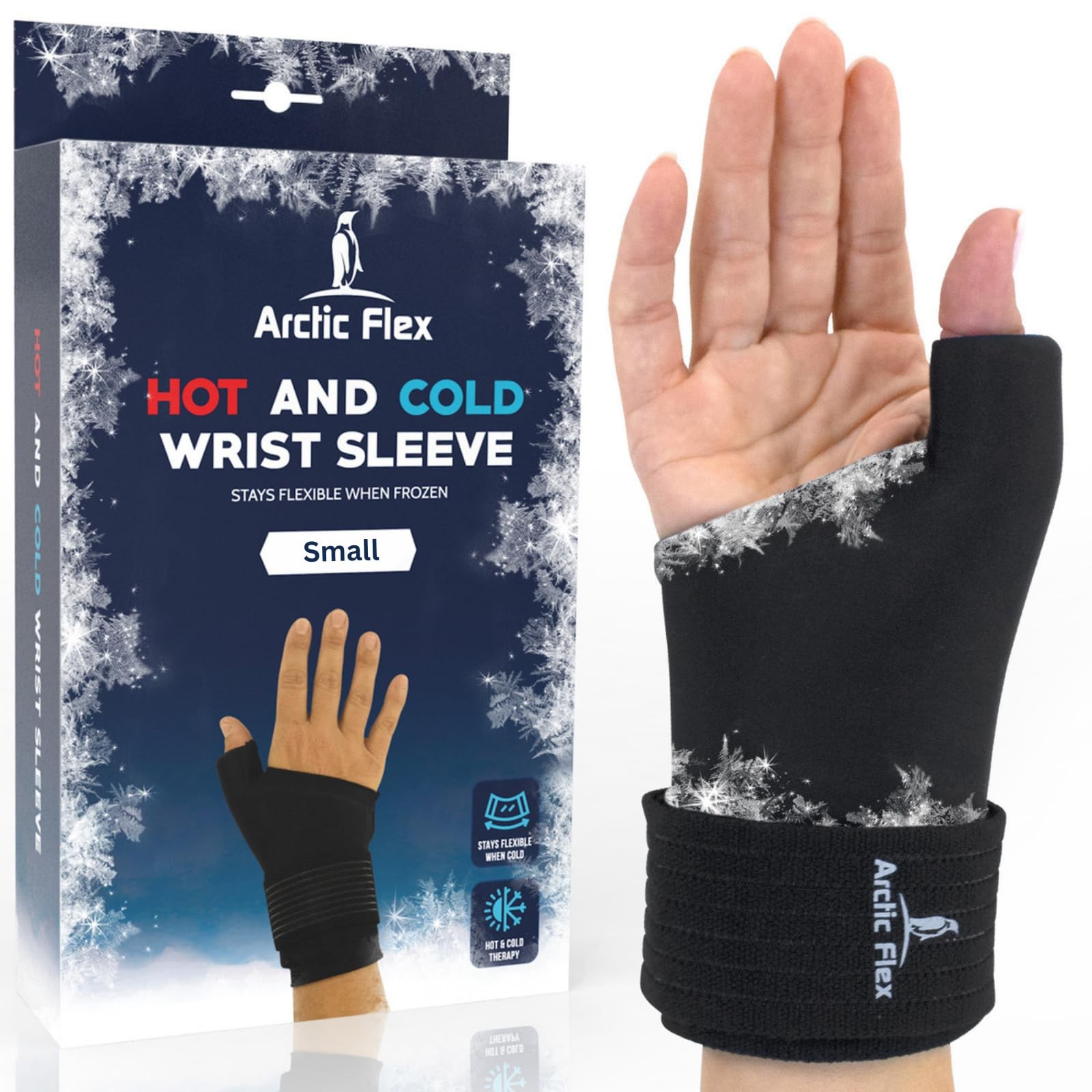 Wrist Ice Pack Wrap – Extra Strength Hot & Cold Therapy – Reusable Hand & Thumb