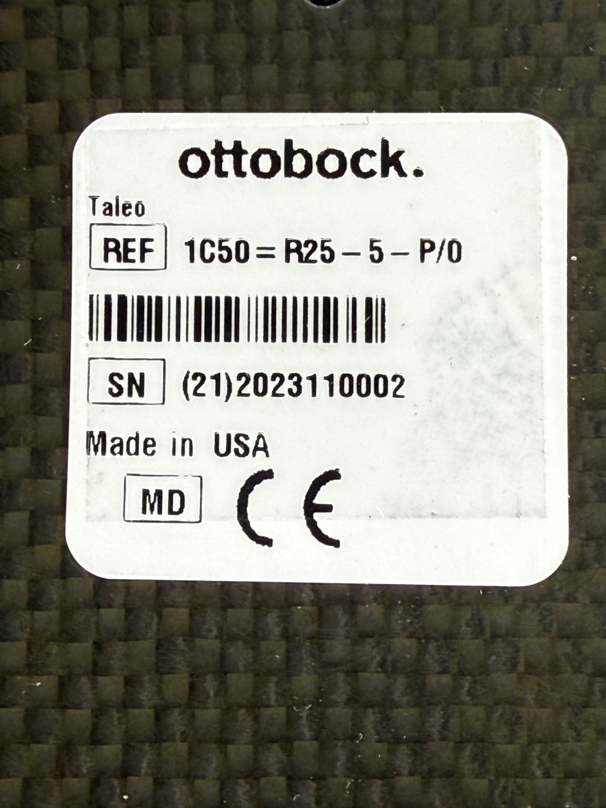 Ottobock Otto bock Taleo Prosthetic Foot, Size 25 Category 5, 1C50, right