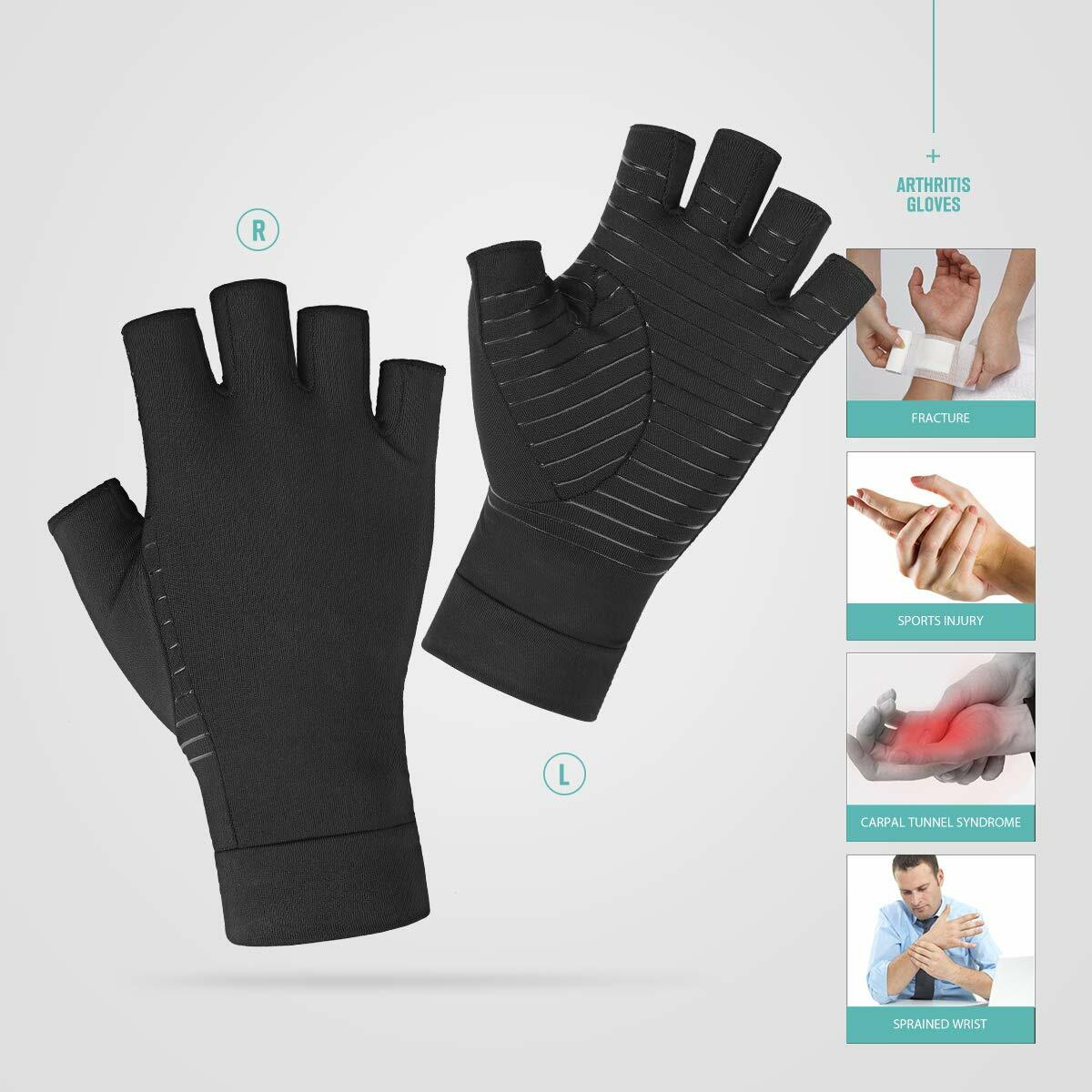 Doeplex Arthritis Gloves Fingerless Compression Gloves Hand Support Pain Relief