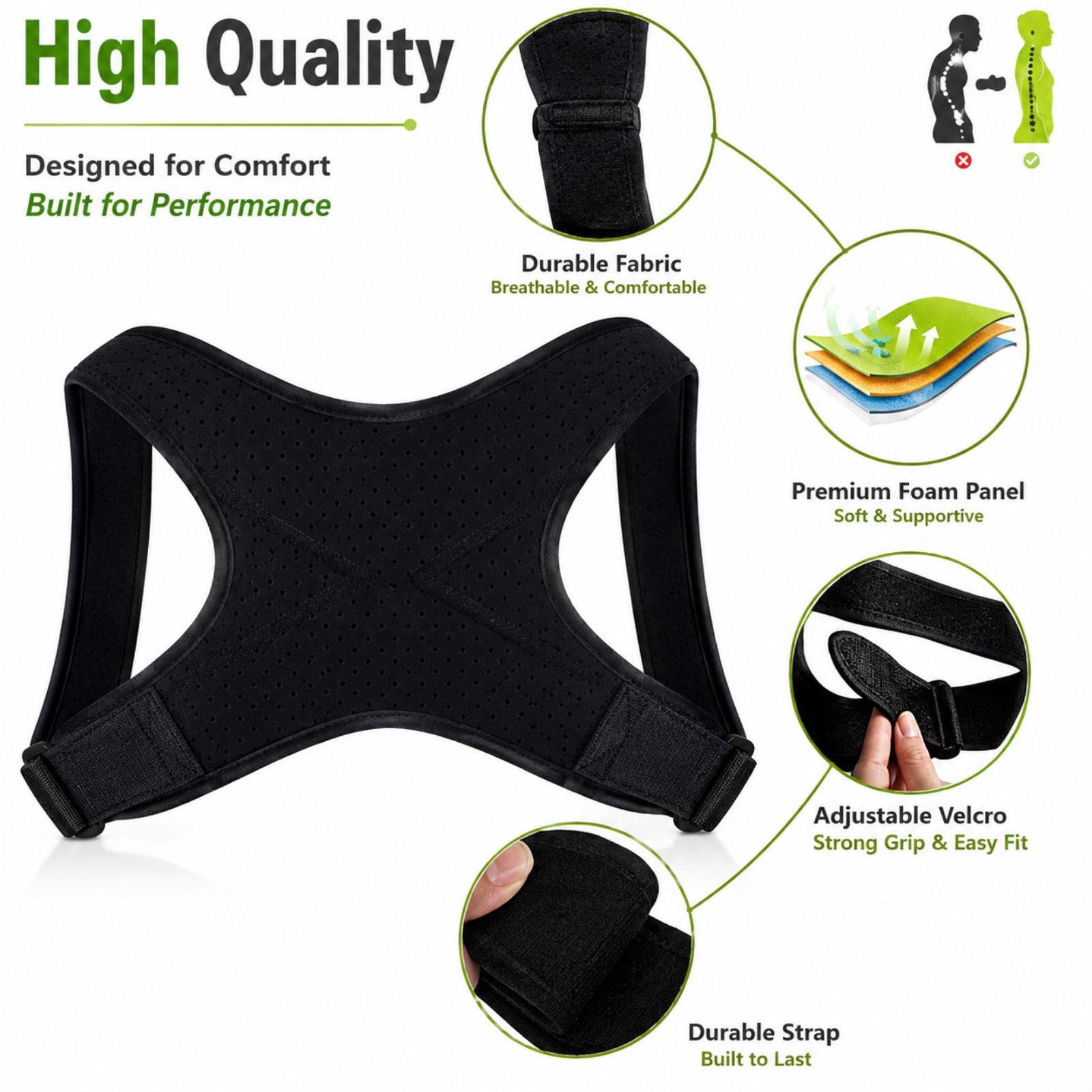 Back Posture Corrector Shoulder Straight Support Brace Belt Therapy Men Women