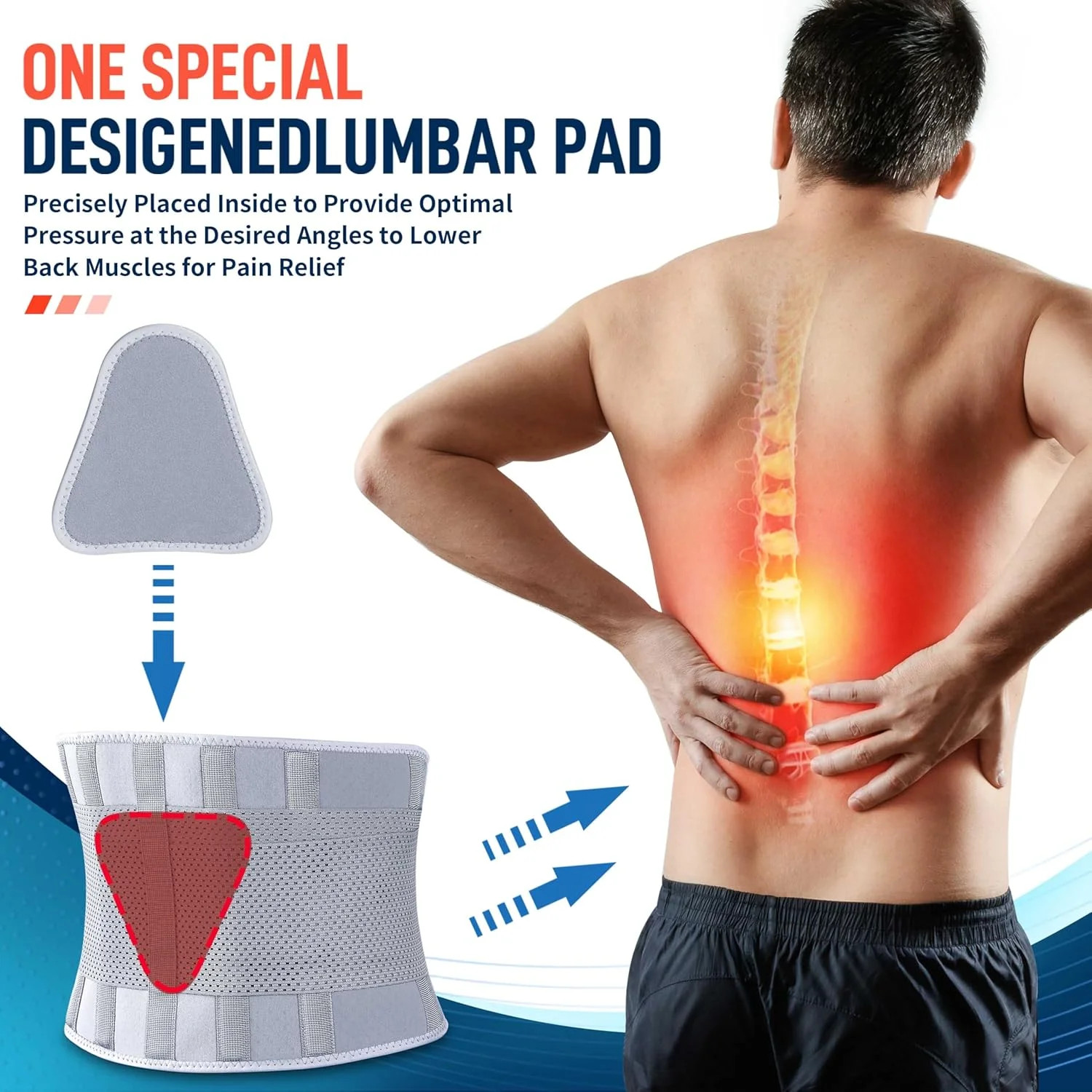 FEATOL Back Brace for Lower Back Pain, Breathable Back Support Belt for Women &