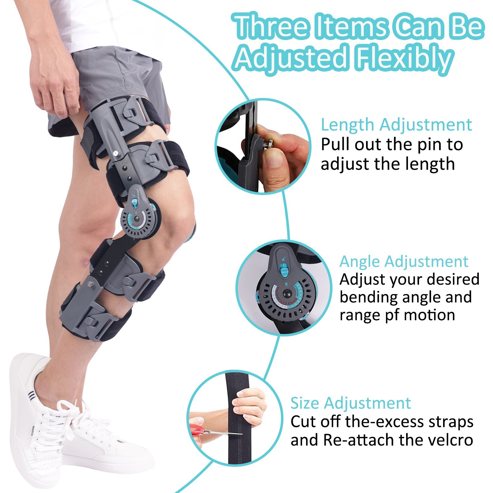 Knee Immobilizer for Post-Surgery Recovery,ROM Adjustable Recovery Support