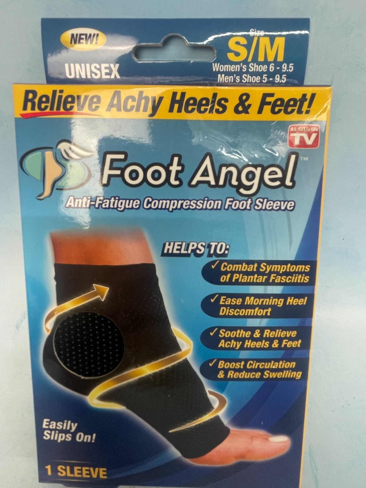 Foot Angel Anti-Fatigue Compression Sleeves Socks Plantar Fasciitis Relief S/M