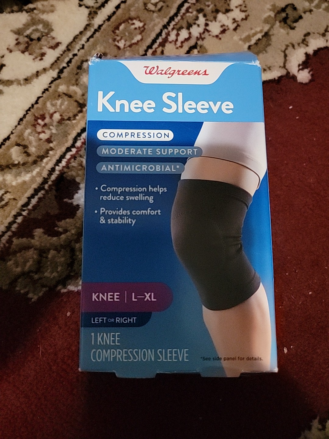 Walgreens~Moderate Support Compression Knee Sleeve~Size L/XL~Fits Left Or Right