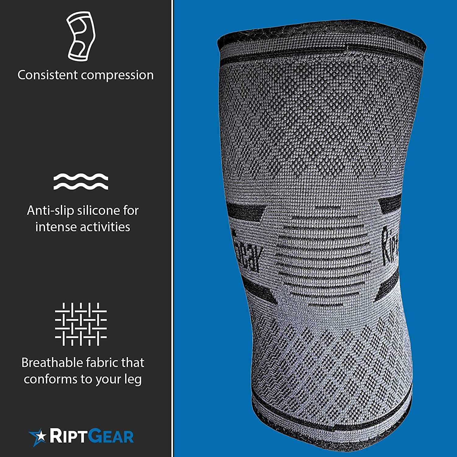 Knee Compression Sleeve – 2 Pack – Braces for Knee Pain – Compression for Arthri