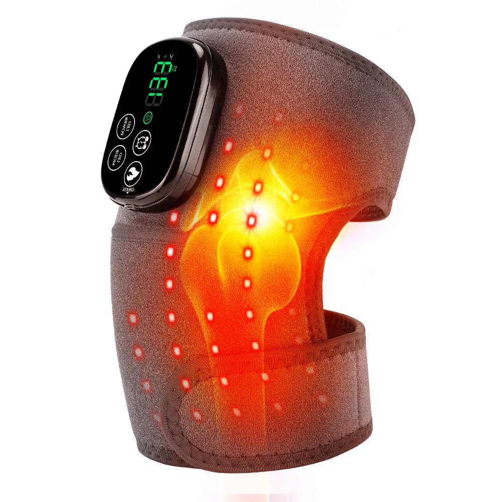 660nm Red Light & 850nm Near Infrared Light Therapy Heated Knee Massage Brace