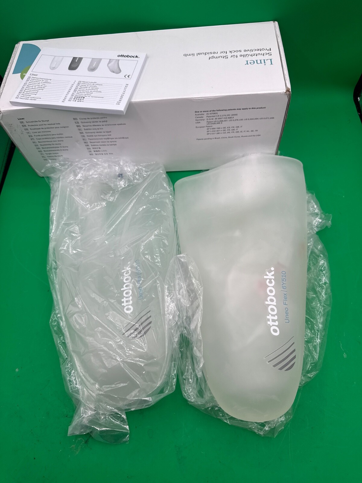 Pair Ottobock Otto bock uneo flex urethane prosthetic liner. 6Y510=260×125
