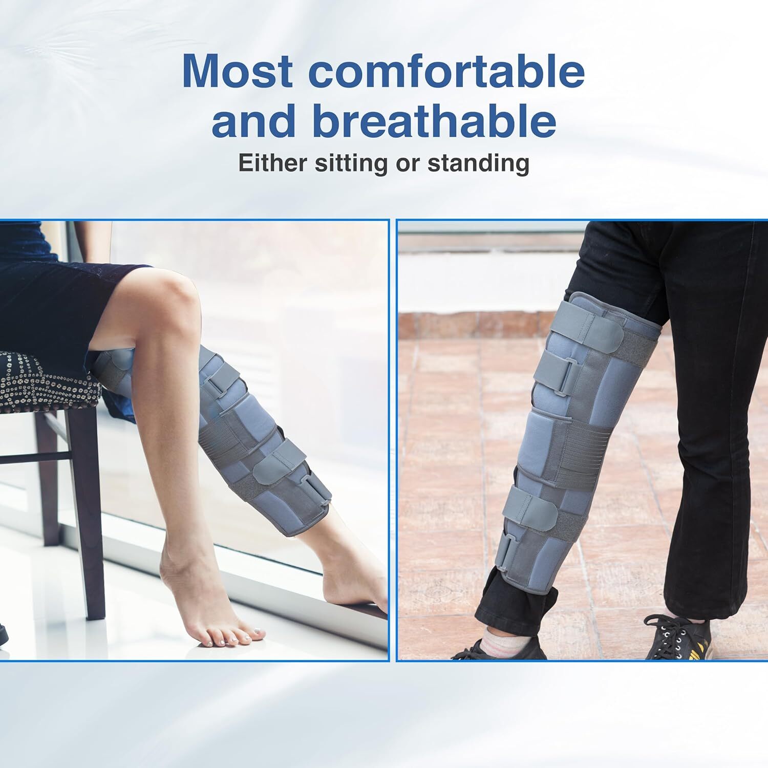 Knee Brace Wrap Around Support Adjustable Knee Open Patella Compression Brace US