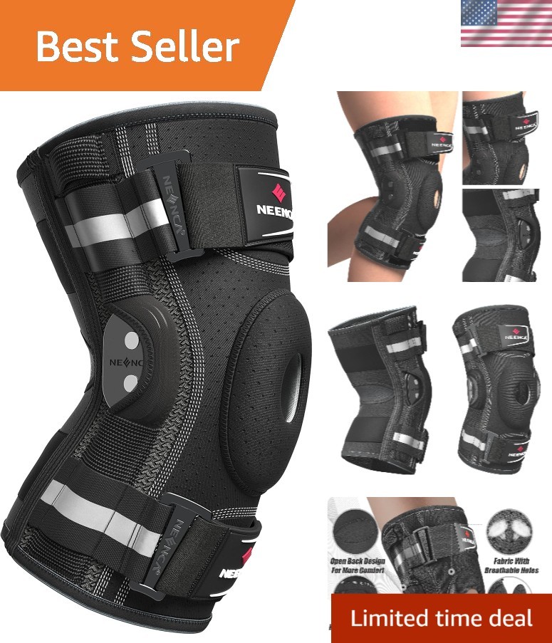 Doctor Recommended Hinged Knee Brace with Stabilizers for Athletes and Recovery
