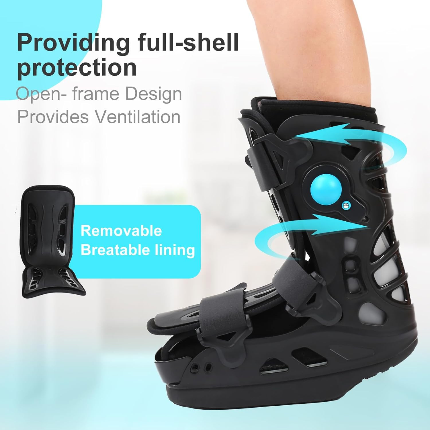 Offloading Walking Boot Inflatable Walker Fracture Boot for Heel Pain or Ankle S