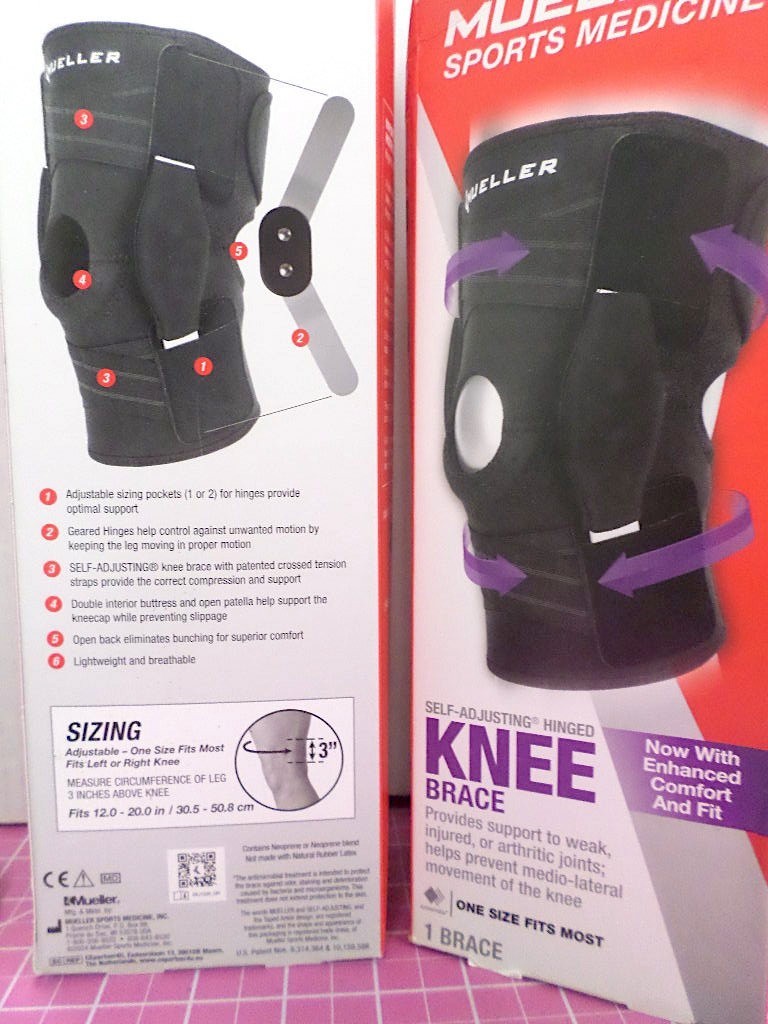 Mueller (2) Hinged Knee Braces (1 pair), L or R, One Size Fits Most (12-20in)