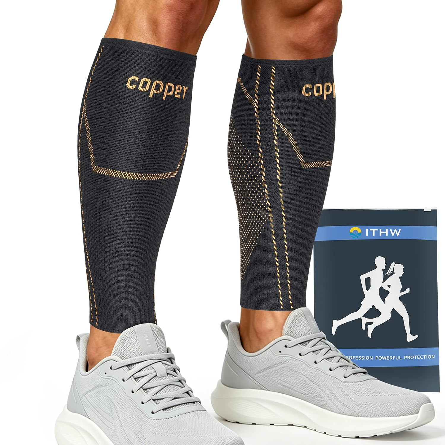 Copper Calf Compressions Sleeve for Men & Women-Shin Splint Relief | Breathable