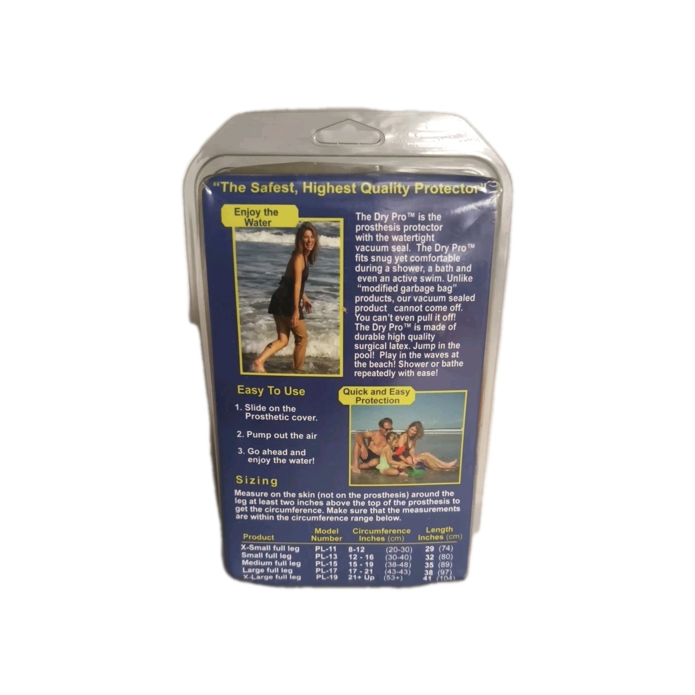 DryPro Waterproof Prosthetic Protector PL-11 X-Small Full Leg