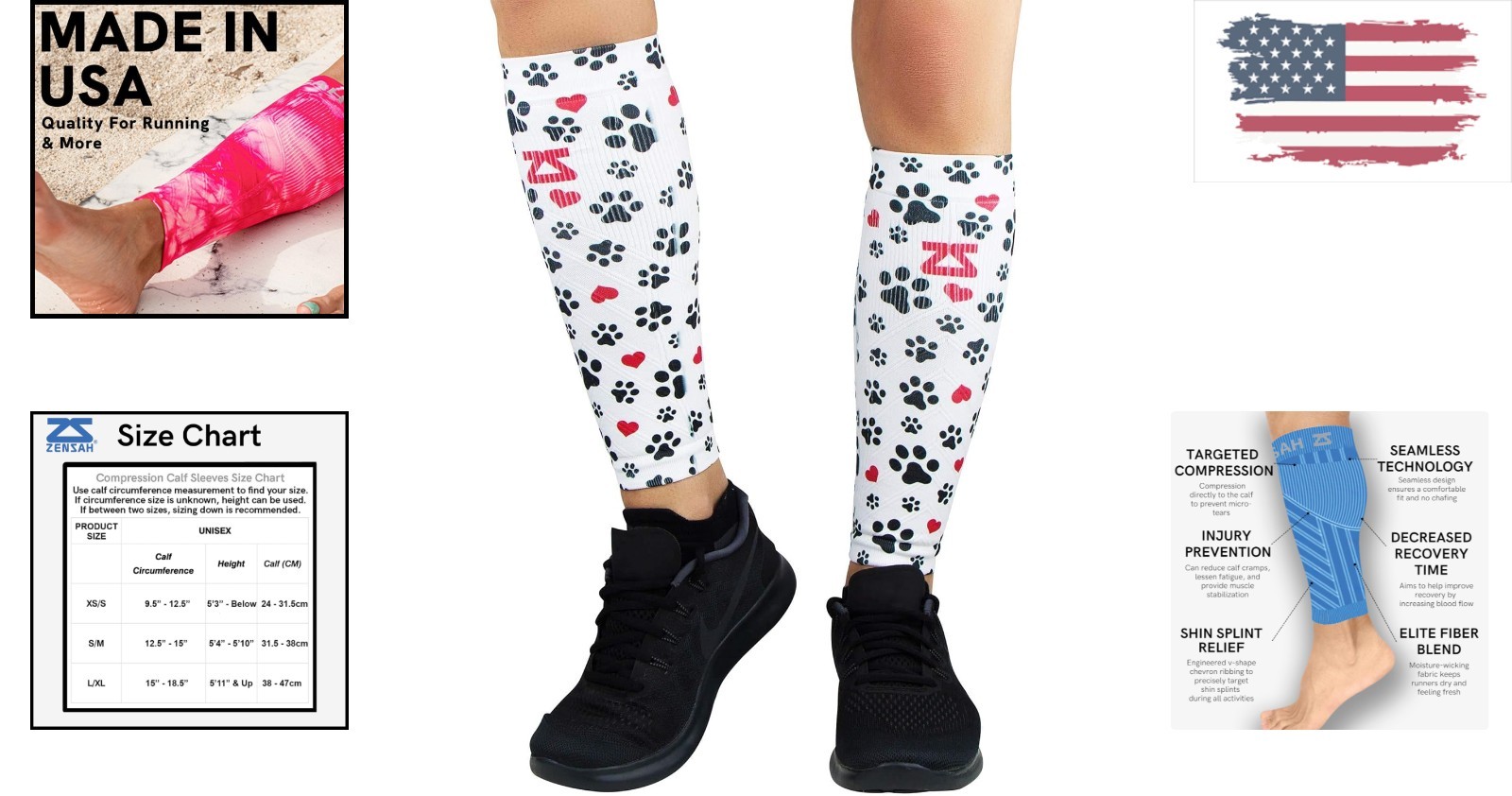 Cartoon Pattern Compression Leg Sleeves – Injury Prevention for Runners, L/XL