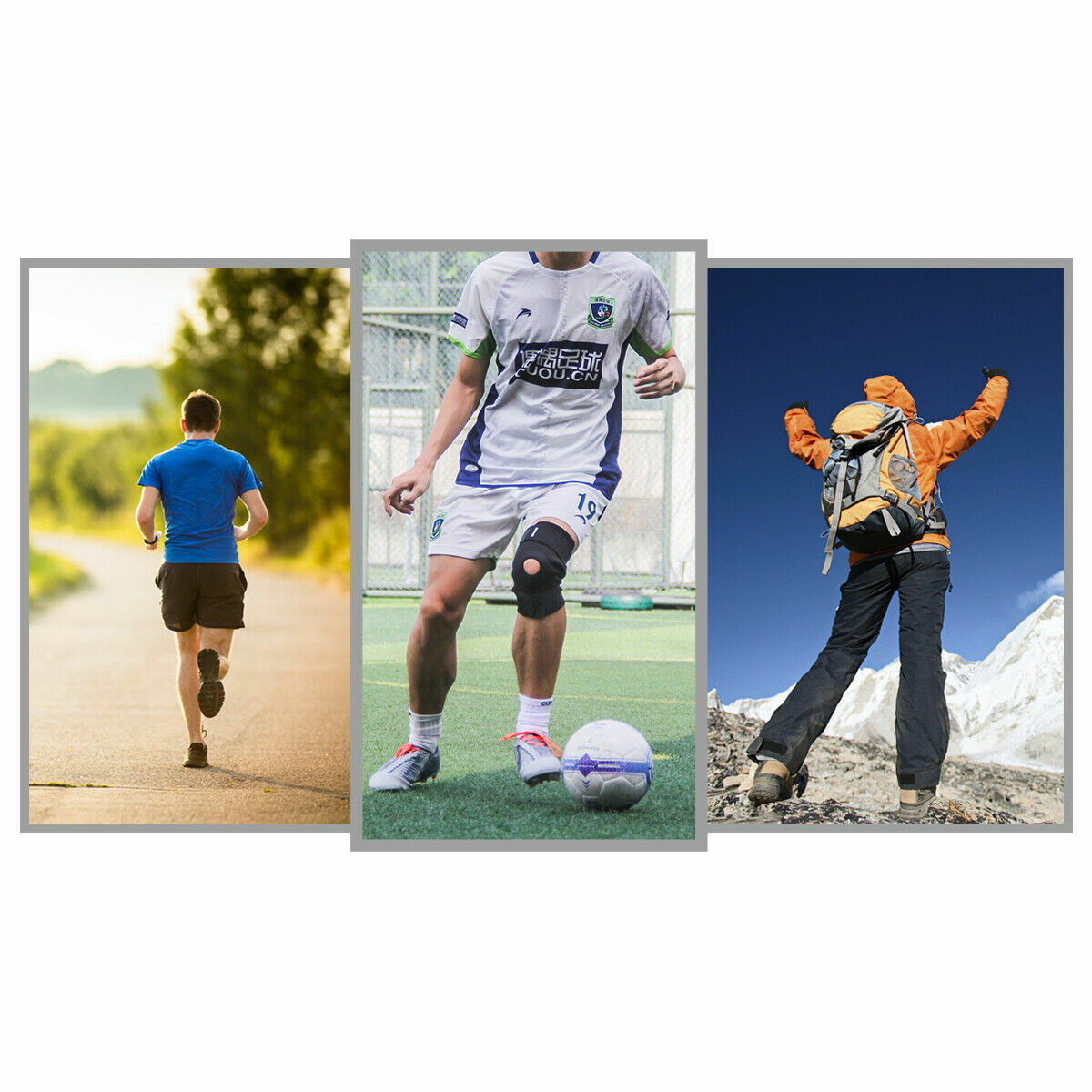 1PC OUPOWER Adjustable Sports Training Elastic Knee Support Brace Kneepad Black