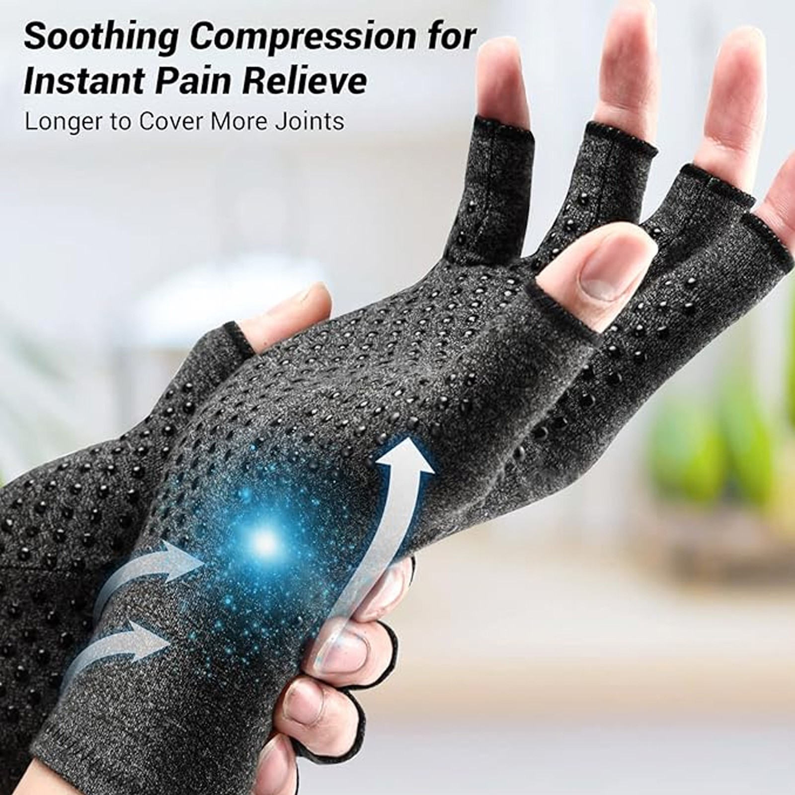 2X Copper Arthritis Compression Gloves Hand Support Pain Relief Joint Self Care