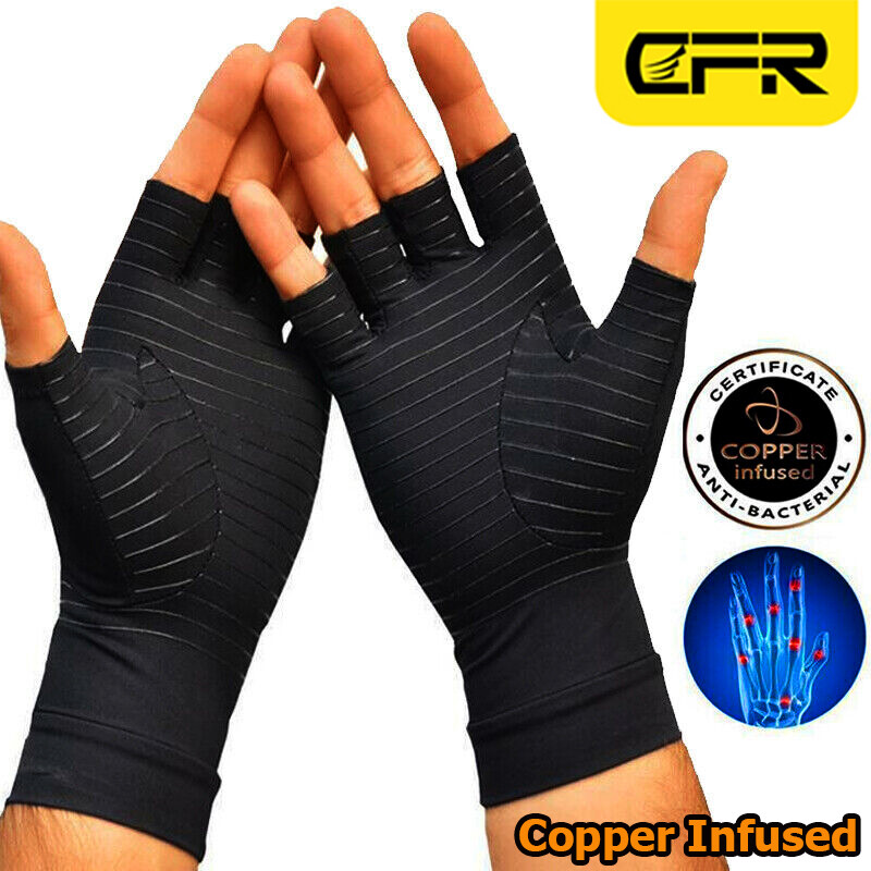 Copper Arthritis Compression Gloves Hand Support Joint Pain Relief Wrist Brace
