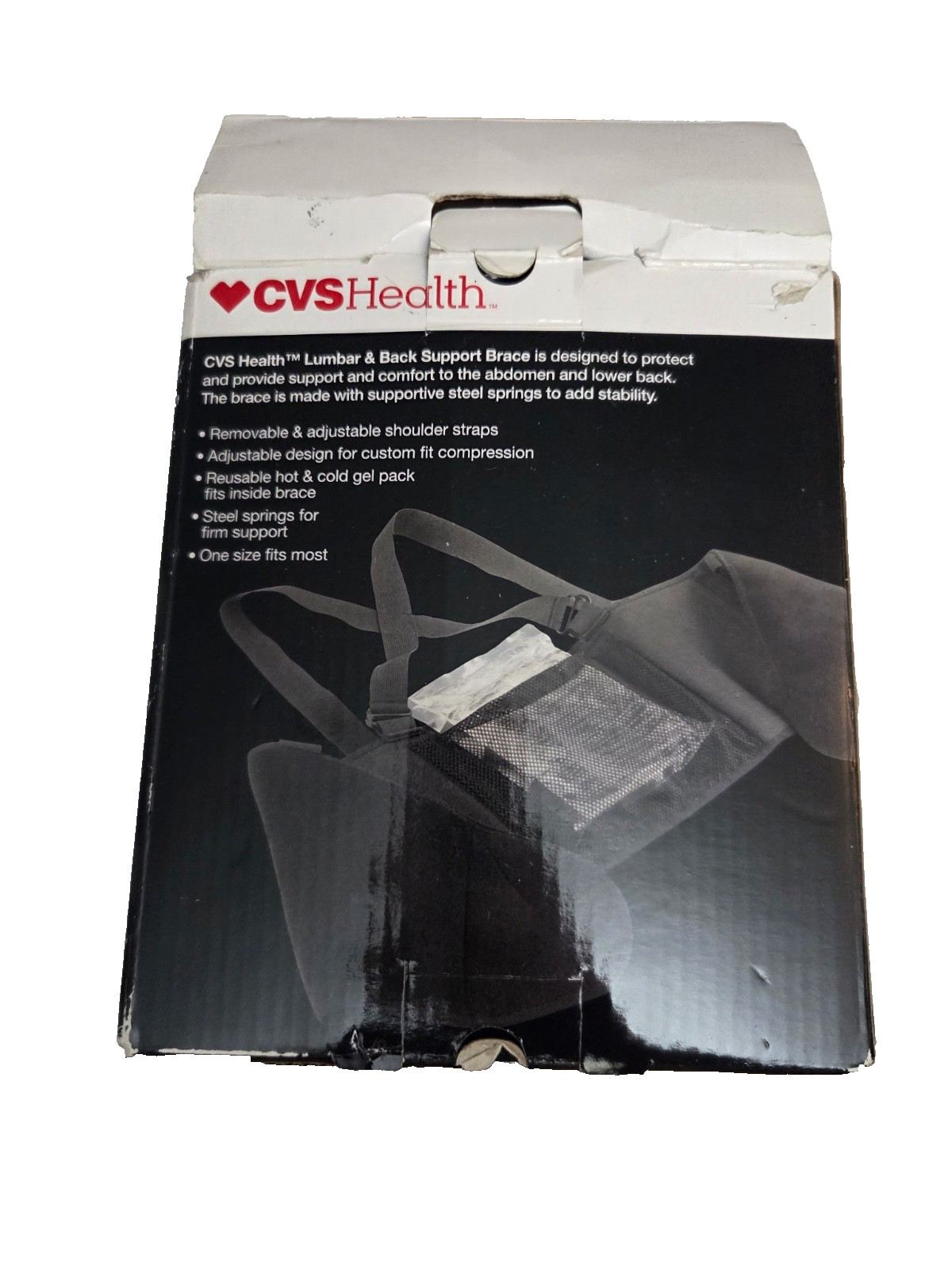 CVS Pharmacy Lumbar/Back Support Brace Adjustable Black