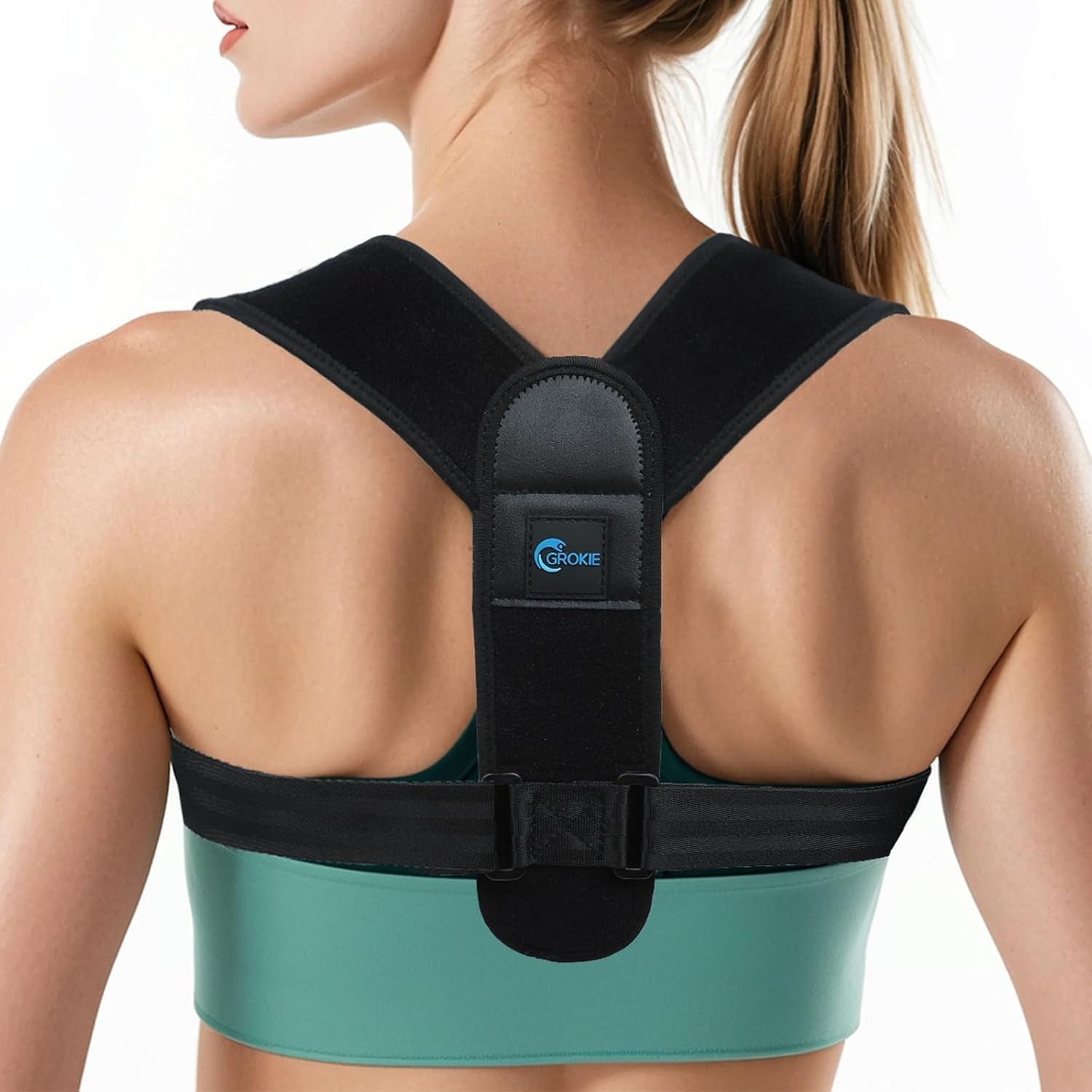 Posture Corrector for Women and Men – Back Brace Rounded One Size, Black