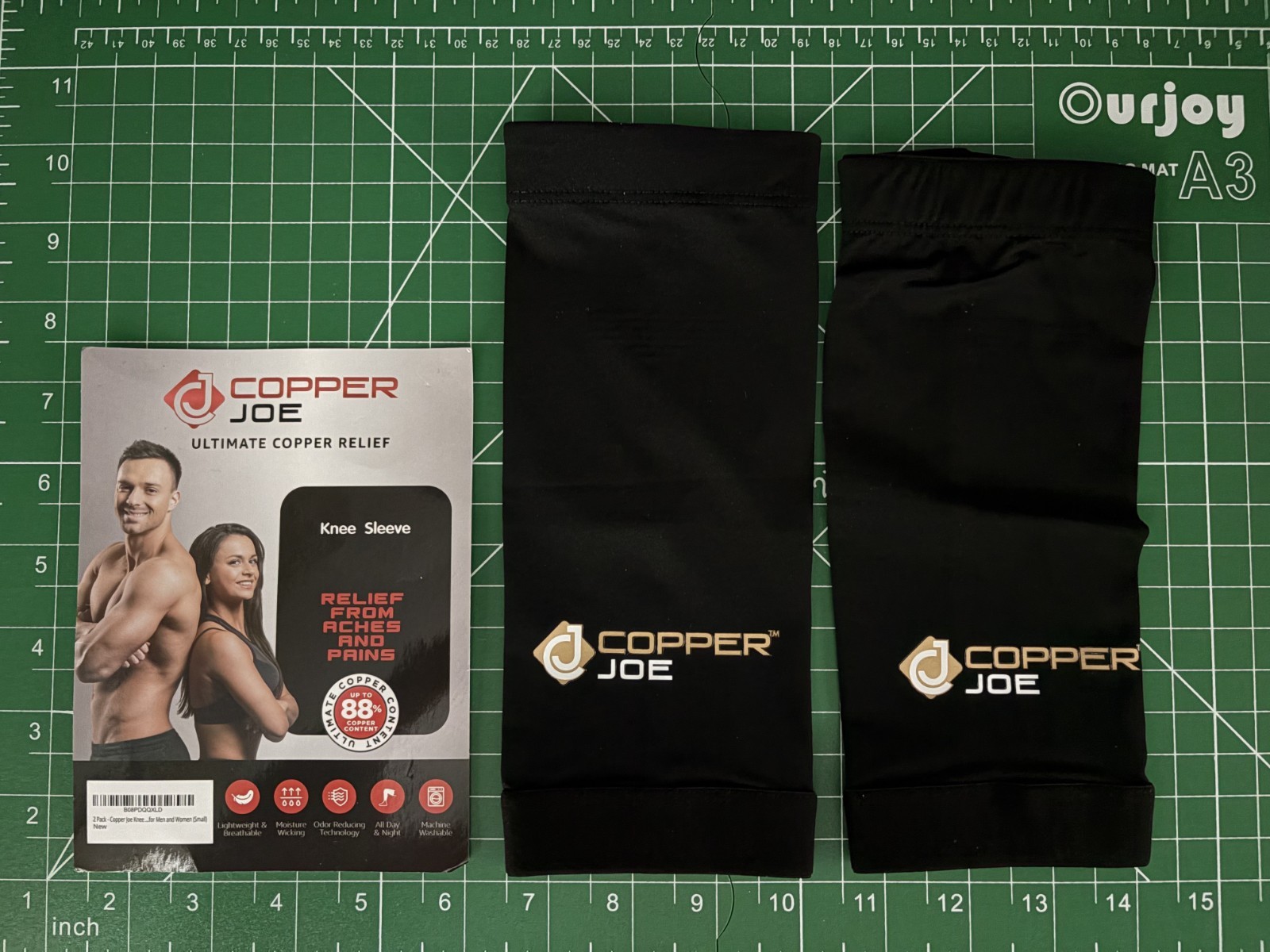 NEW Copper Joe Knee Compression Sleeve Small Two 2 Pack Unisex Men Women